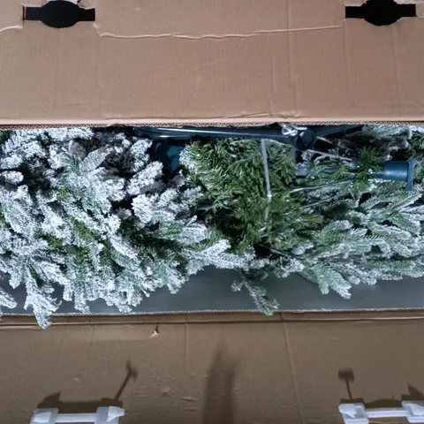 SANTA'S BEST 116 FUNCTION PRE-LIT GUMDROP AUBURN CHRISTMAS TREE - 7FT, SNOW KISSED