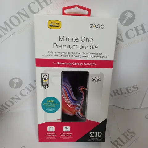 8 MINUTE ONE PREMIUM BUNDLE OF CLEAR CASE AND SELF HEALING SCEEN PROTECTOR FOR SAMSUNG GALAXY NOTE 10+