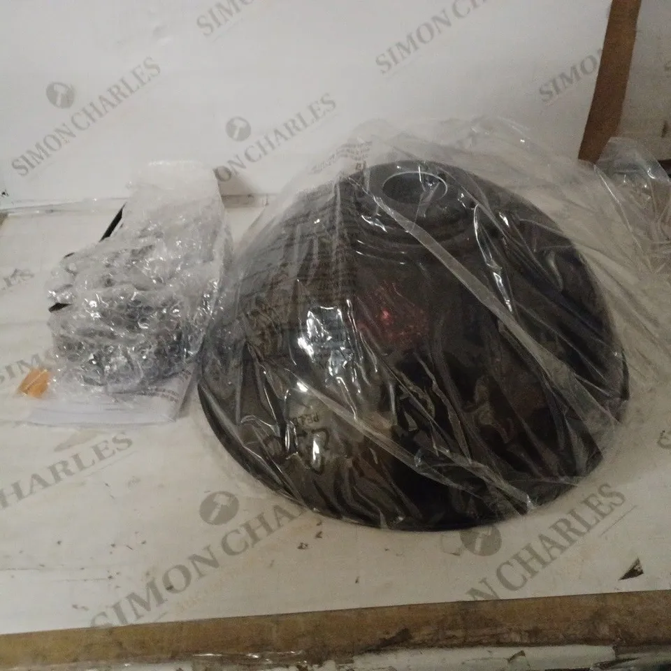 SEARCHLIGHT 8140BK SANFORD BLACK HALF DOME PENDANT LIGHT WITH WHITE INNER