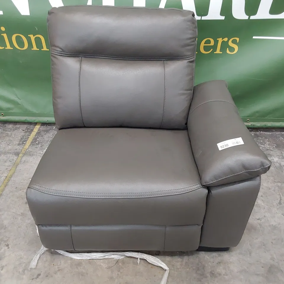 POWER RECLINING SECTION GREY LEATHER 
