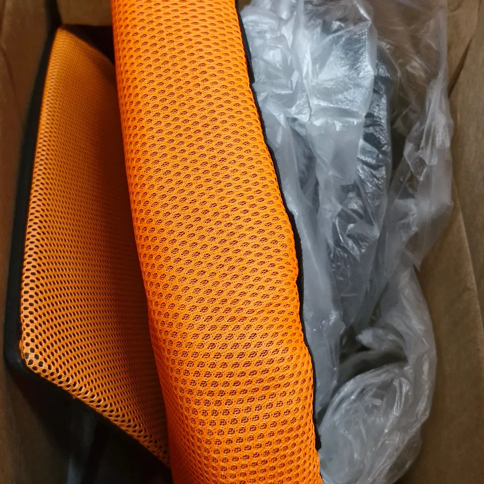 BOXED MESH OFFICE CHAIR IN ORANGE (1 BOX)