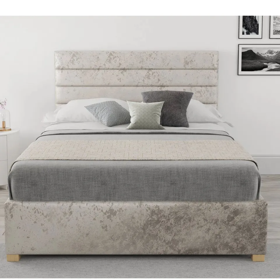 BOXED MRAZ UPHOLSTERED OTTOMAN BED - SIZE UNSPECIFIED (3 BOXES)