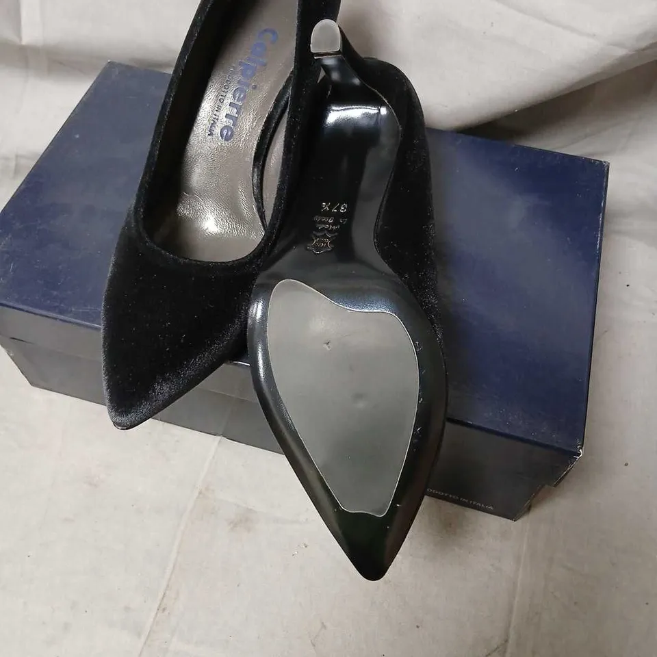 CALPIERRE VELVET BLACK DESIGNER SHOES – UK 4.5 (EU 37.5)