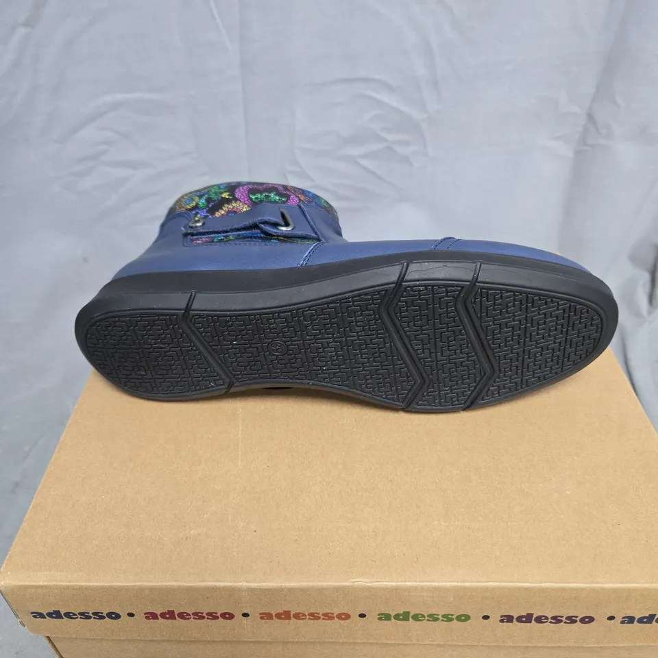 ADESSO BLUE ANKLE BOOT WITH ZIP SIZE 39 BOXED