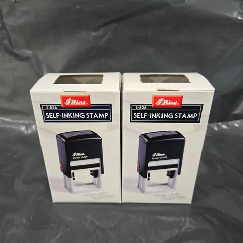 2 X BOXED SHINY SELF-INKING STAMPS 