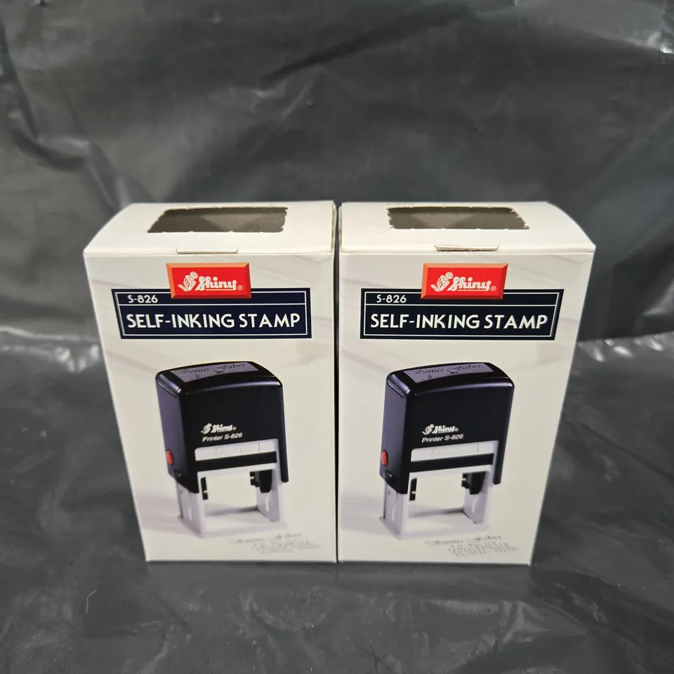 2 X BOXED SHINY SELF-INKING STAMPS 