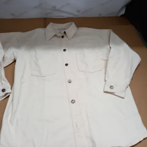 TOPSHOP DENIM SHACKET IN ECRU - UK 6