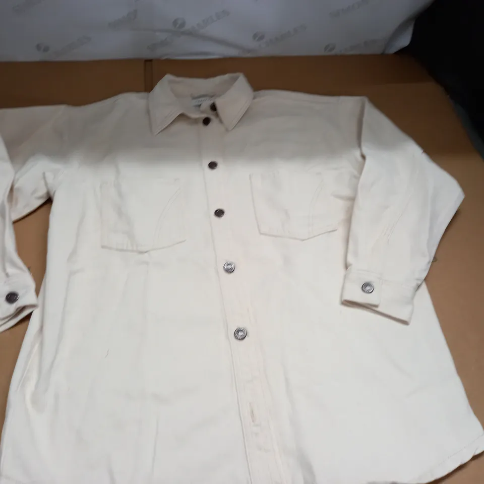 TOPSHOP DENIM SHACKET IN ECRU - UK 6