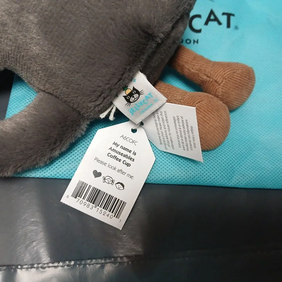 JELLYCAT AMUSEABLES COFFEE CUP PLUSH TOY – GREY