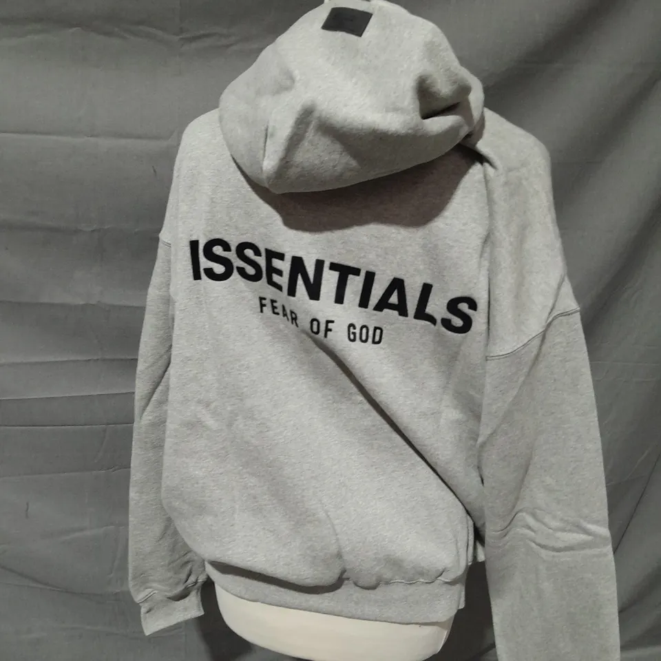 ESSENTAILS LIGHT GREY HOODIE - XS