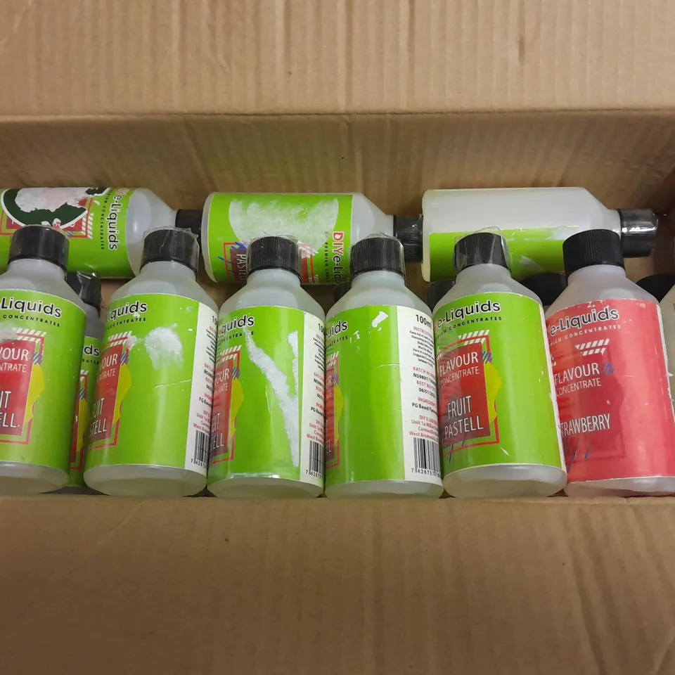 LOT OF 19 DIY E-LIQUID 100ML BOTTLES - FRUIT PASTEL/STRAWBERRY