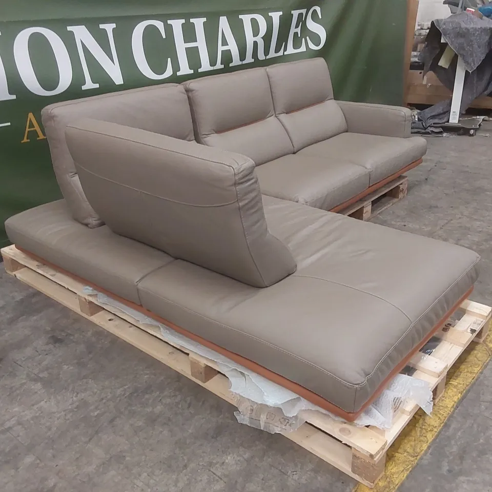 QUALITY DESIGNER ITALIAN MADE FENG LEATHER CORNER CHAISE SOFA 