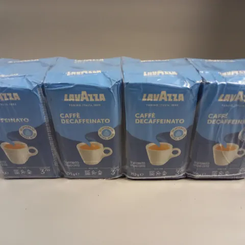 8 X SEALED LAVAZZA DECAFFEINATED GROUND COFFEE PACKS - 8 X 250G 