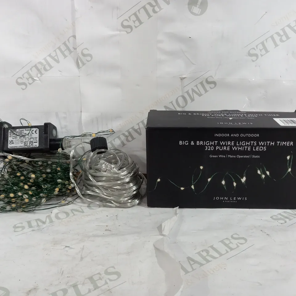 BIG & BRIGHT WIRE LIGHTS WITH TIMER 320 WHITE LEDS