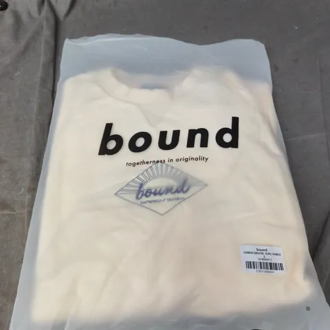 UK S BOUND SUNRISE SWEATER - ECRU / PURPLE