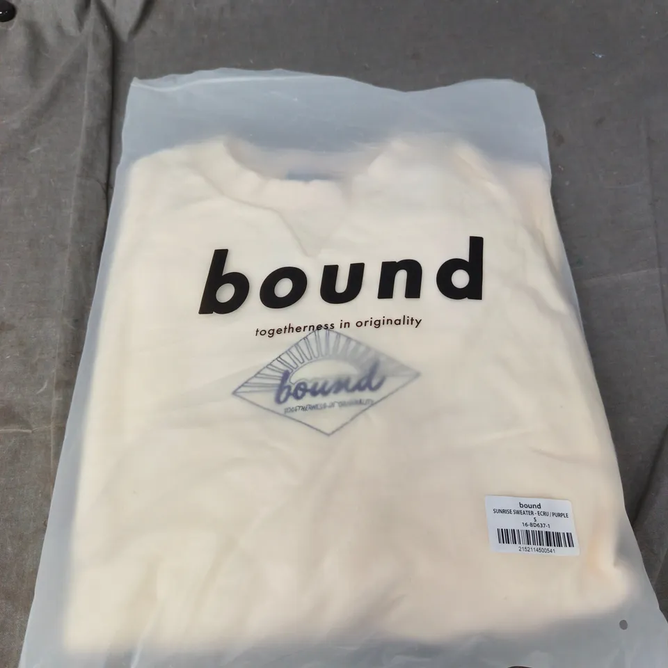 UK S BOUND SUNRISE SWEATER - ECRU / PURPLE