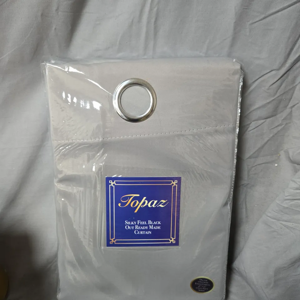 TOPAZ SILKY FEEL BLACK OUT READY MADE CURTAIN – LUXE LIVING COLLECTION - 46" X 72"