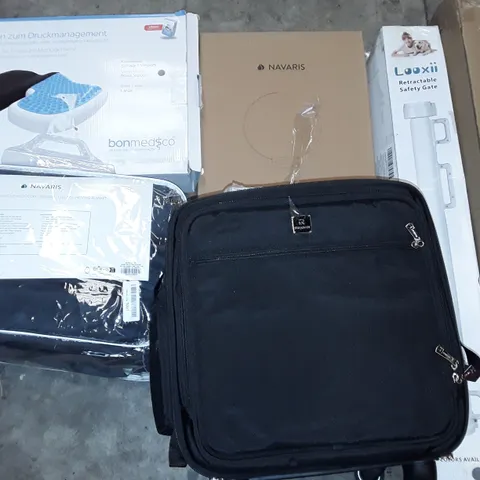 PALLET OF ASSORTED HOUSEHOLD ITEMS TO INCLUDE REIAVEI STORAGE CASE, CARPET CHAIR MAT AND ELECTRIC HEATED BLANKET 