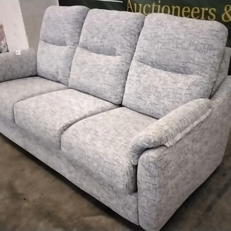 QUALITY BRITISH DESIGNED & MANUFACTURED G PLAN SPENCER 3 SEATER SOFA REMCO LIGHT GREY FABRIC