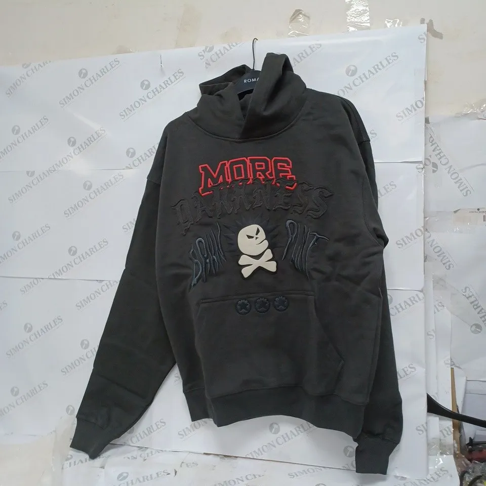 BROKEN PLANET MORE DARKNESS HOODIE LARGE - SOOT BLACK 