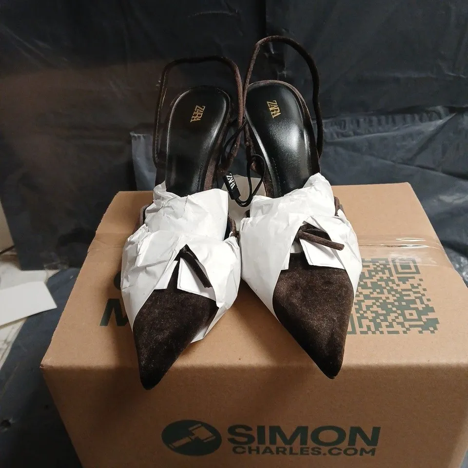 ZARA BROWN SUEDE SLINGBACK HEELS – WOMEN'S SHOES EU 40