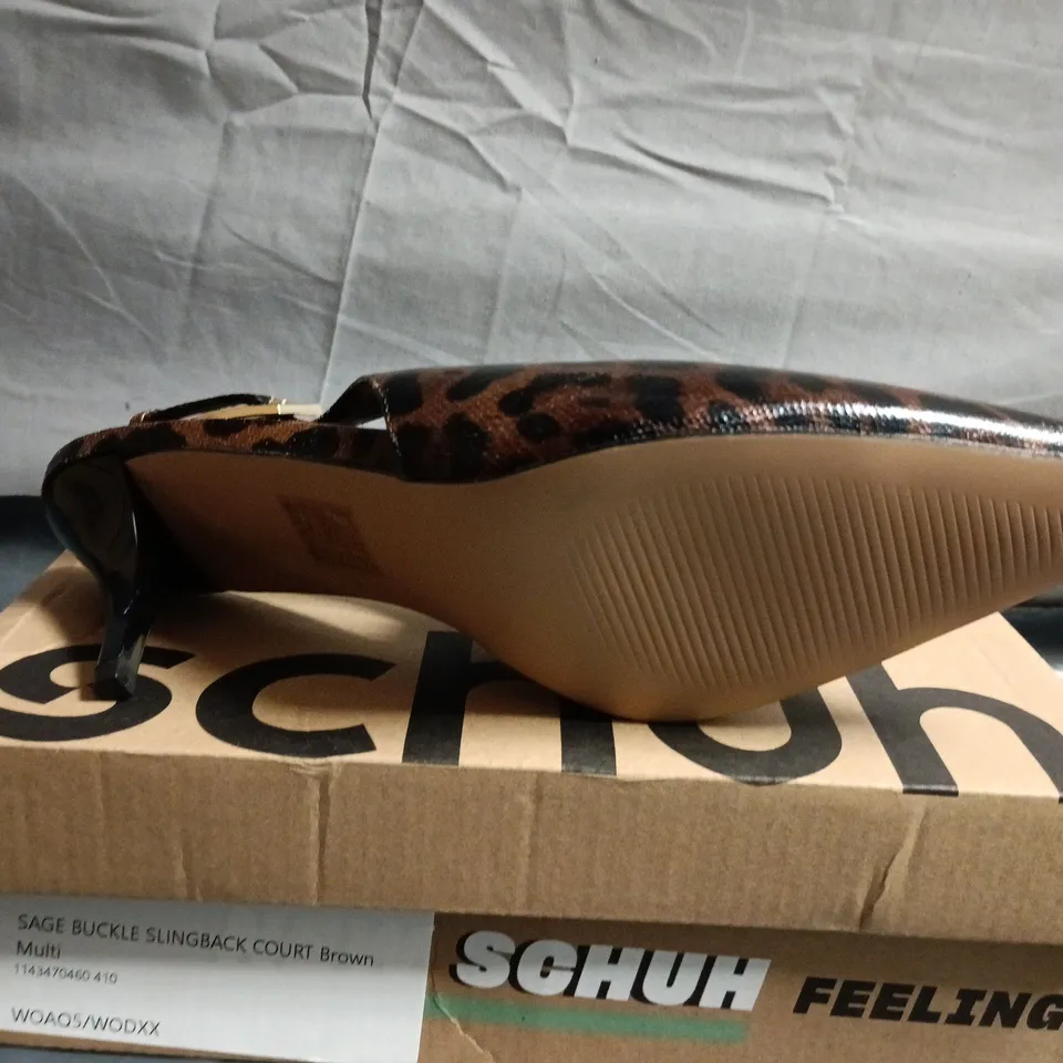 BOXED PAIR OFSCHUH SAGE BUCKLE SLINGBACK COURT SHOES – UK SIZE 8