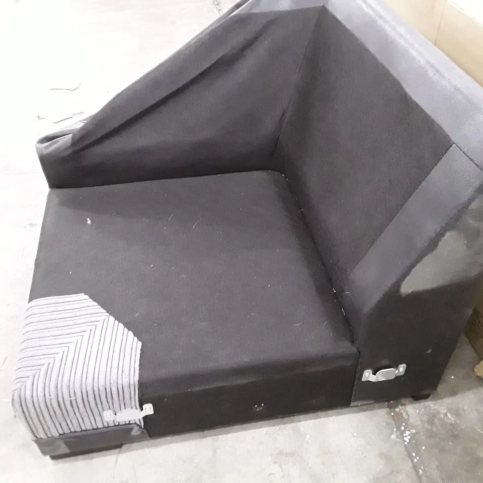 BLACK FAUX LEATHER CORNER SOFA PART 