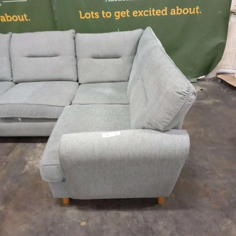 DESIGNER LUSSO GREY FABRIC CORNER SOFA
