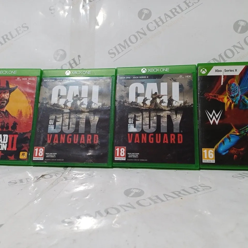 4 ASSORTED XBOX ONE GAMES TO INCLUDE: CALL OF DUTY, RED DEAD REDEMPTION 2 & WWE 2K22