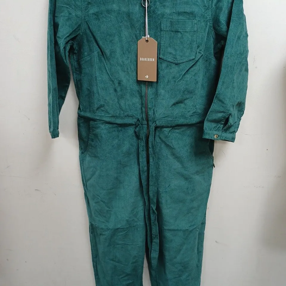 BRAKEBURN CLEO CORD JUMPSUIT IN TEAL - UK 8