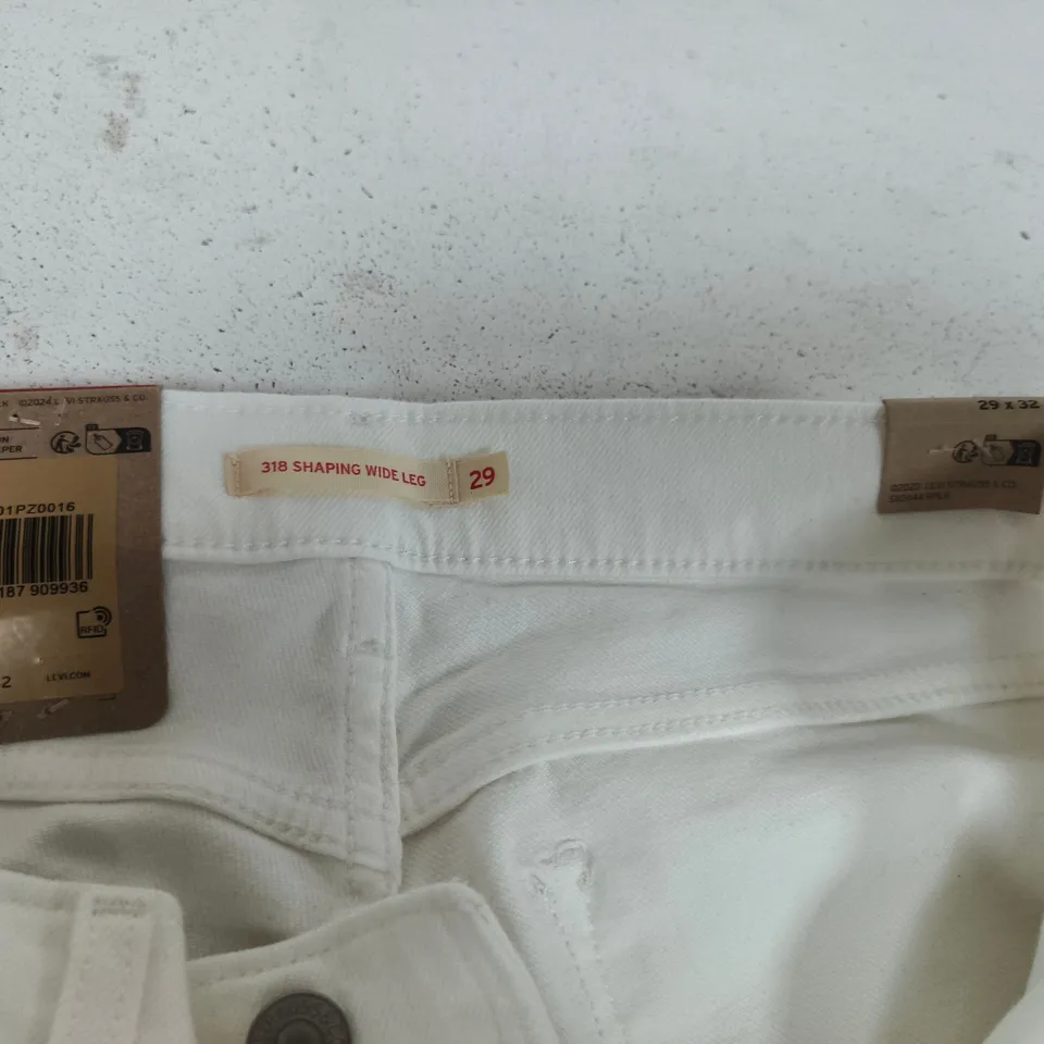 LEVI'S 318 SHAPING WIDE-LEG JEANS - WHITE, WAIST 29 IN X 32 IN (US 29) 