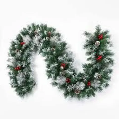 BOXED NEO 2M ARTIFICIAL GREEN CHRISTMAS GARLAND HOLIDAY DECORATION REUSABLE FESTIVE WREATH