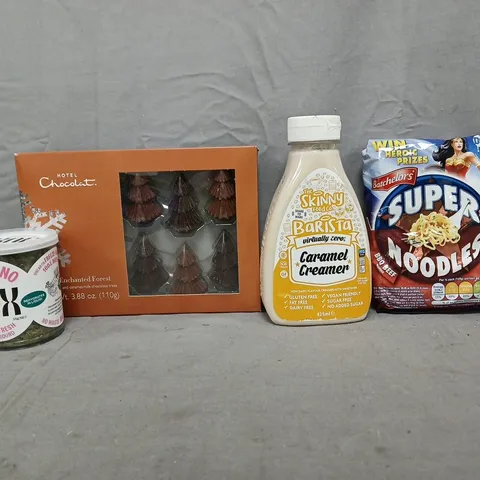 APPROXIMATELY 10 ASSORTED FOOD AND DRINK ITEMS TO INCLUDE SUPER NOODLES, HOTEL CHOCOLAT, ETC