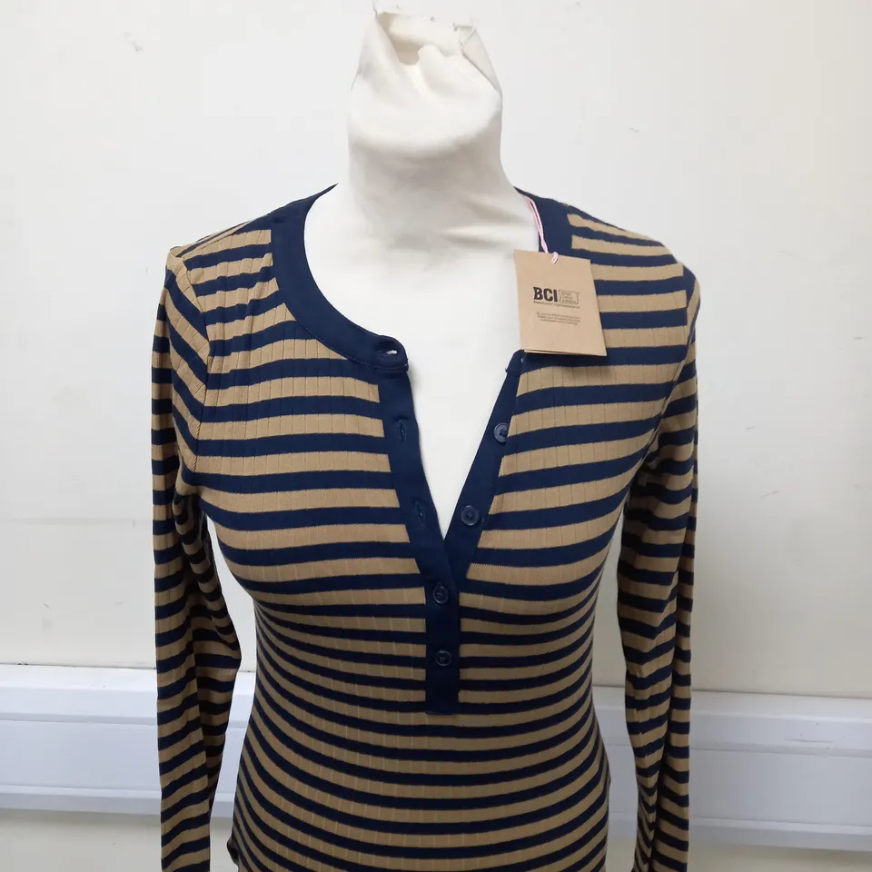 BODEN ANNA RIB HENLEY T-SHIRT SIZE 10