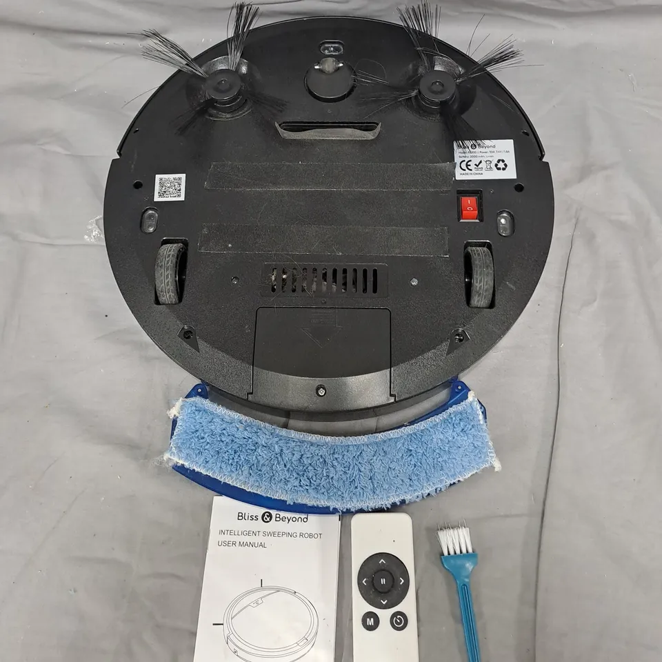 BLISS & BEYOND ROBOT VACUUM CLEANER RS300 - REMOTE, MOP PAD & MANUAL INCLUDED