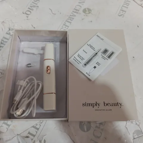 BOXED SIMPLY BEAUTY 2 IN 1 SUPER SMOOTH FACE & BROWS HAIR REMOVER, WHITE