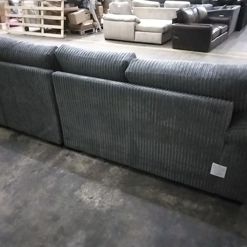 QUALITY DESIGNER  AMALFI STANDARD BACK FABRIC RIGHT HAND CORNER CHAISE SOFA - CHARCOA