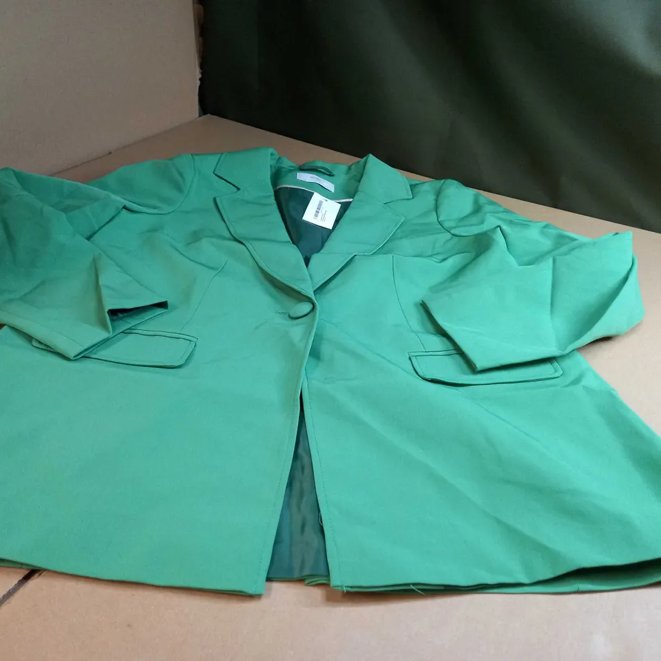 WALLIS GARDEN GREEN SINGLE BREASTED BLAZER - SIZE 14
