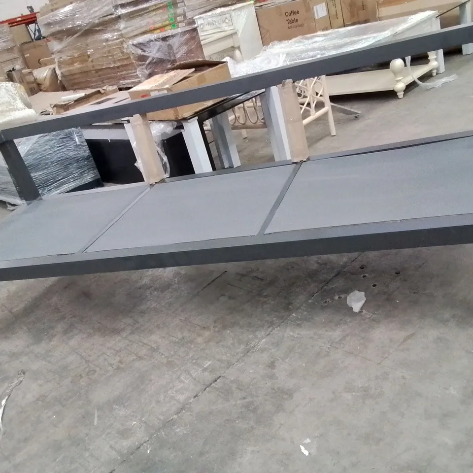 LARGE METAL FRAME GREY GARDEN BENCH
