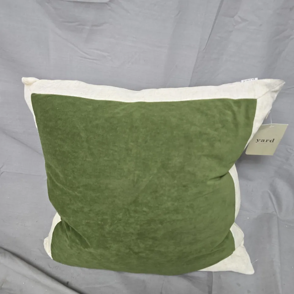 YARD OLIVE COLOURED CUSHION - 50X50CM