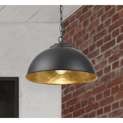 SET OF 2 SANTA CRUZ LIGHT DOME CIELING PENDANTS, BLACK