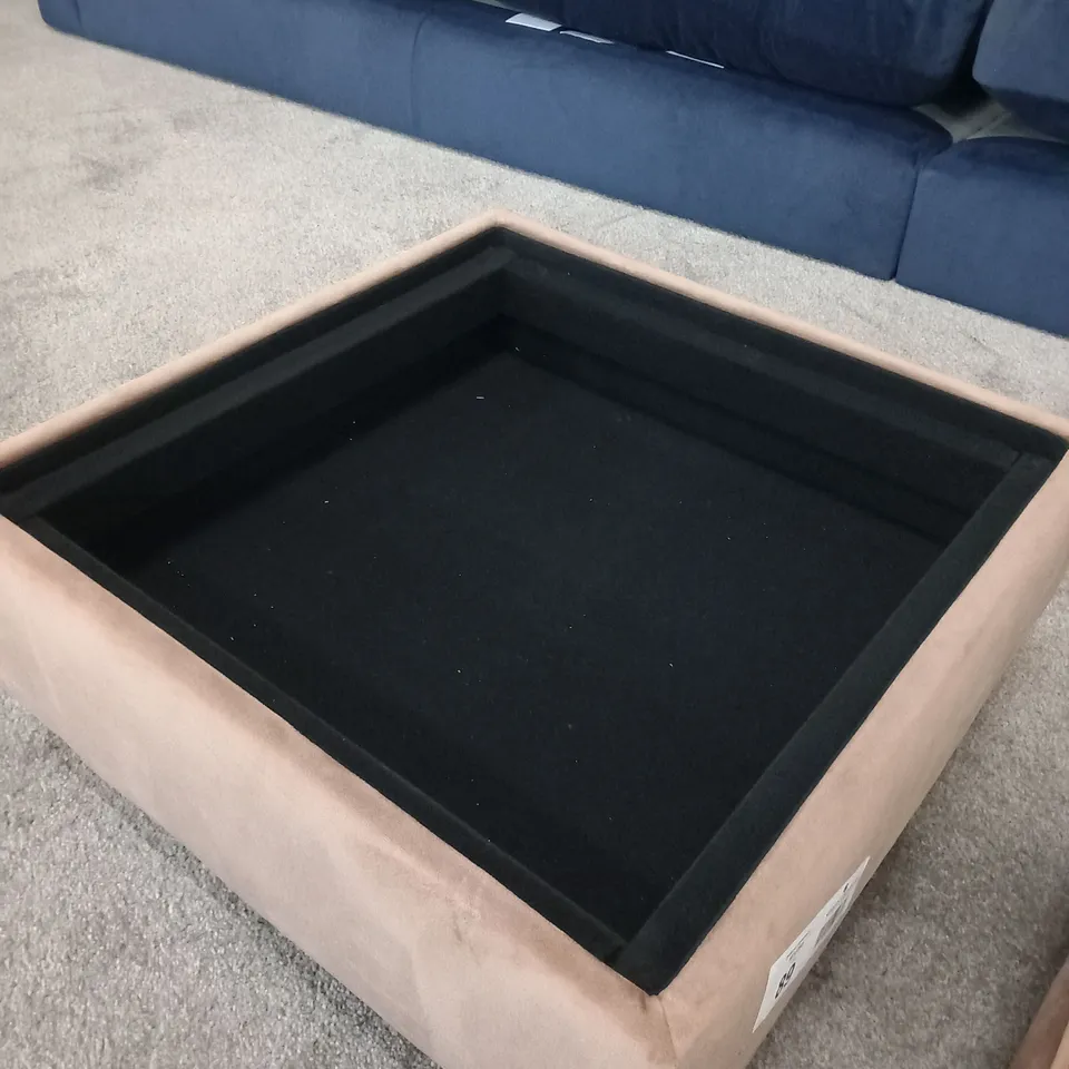 DESIGNER BRITISH MADE SCARLETT BROWN VELVET STORAGE FOOTSTOOL