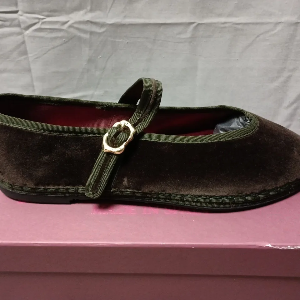 BOXED FABOLUS PIERRE COCO WOMEN'S BROWN SUEDE MARY JANE SHOES – UK 9.5 (EU 43)