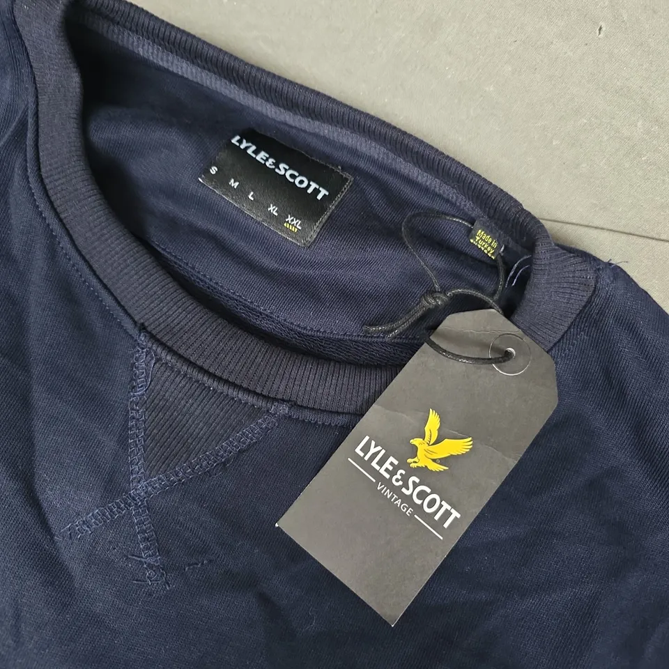 LYLE & SCOTT CLASSIC SWEAT SHIRT – NAVY – XX LARGE