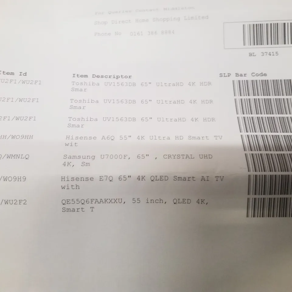 PALLET CONTAINING 7 ASSORTED DAMAGED TVS