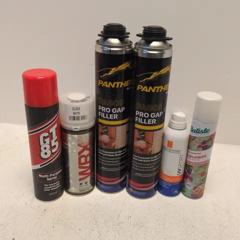 APPROXIMATELY 14 ASSORTED AEROSOLS TO INCLUDE PANTHERA PRO GAP FILLER, LA ROCHE POSAY UVSPORT, GT85 SPRAY, ETC - COLLECTION ONLY