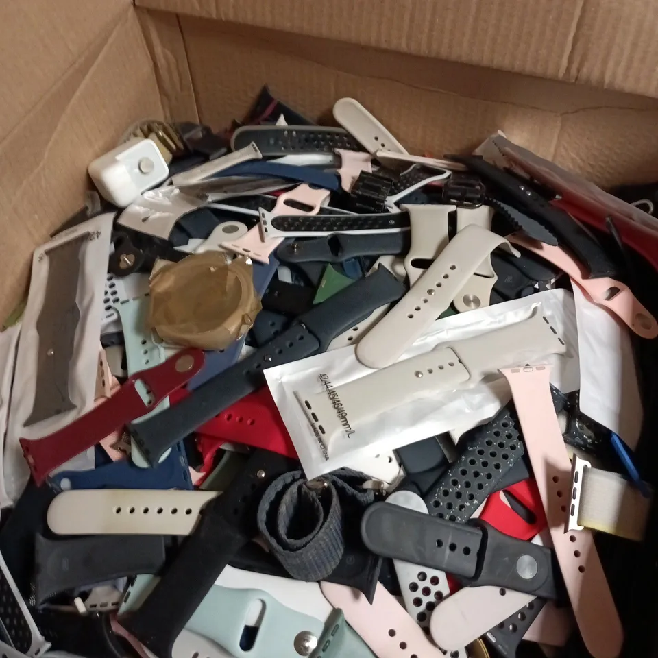 BOX OF APPROXIMATELY 100 ASSORTED WATCH BANDS