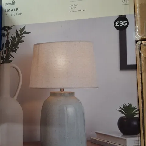 BOXED DUNELM AMALFI TABLE LAMP β CERAMIC BASE, 37CM TALL, 26CM DIAMETER