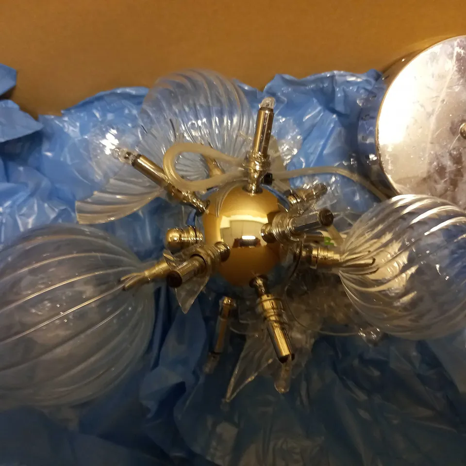 DESIGNER GLASS/CHROME LIGHT FITTING