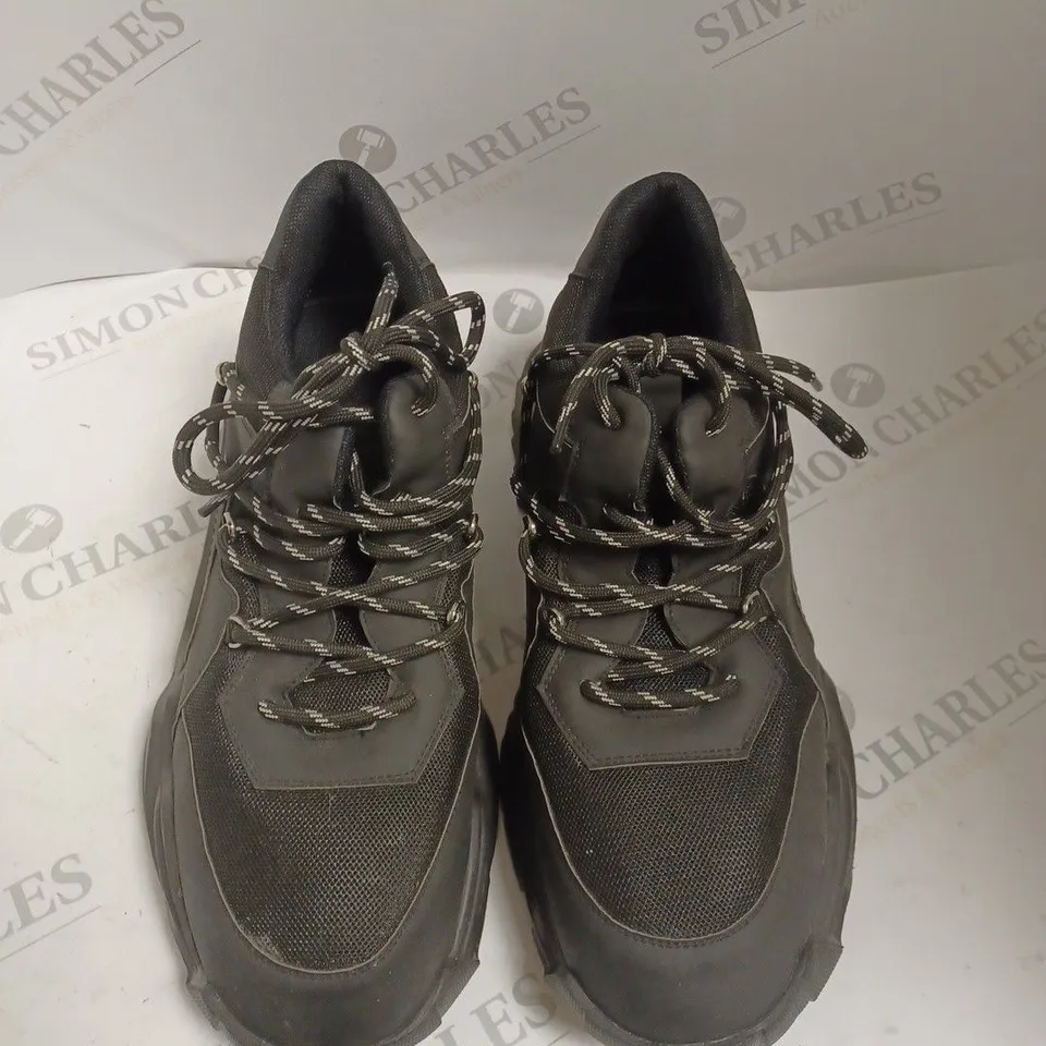 KOI FOOTWEAR BLACK CHUNKY LACE UP TRAINERS
